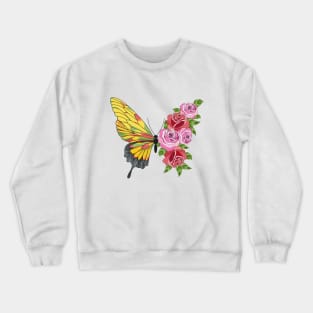 Floral Butterfly Art Crewneck Sweatshirt